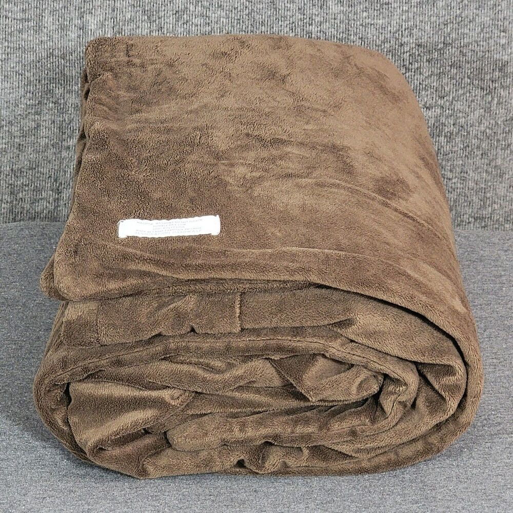 RH Restoration Hardware Faux Fur Throw Blanket Brown Bear Luxurious Luxe 40 X 60